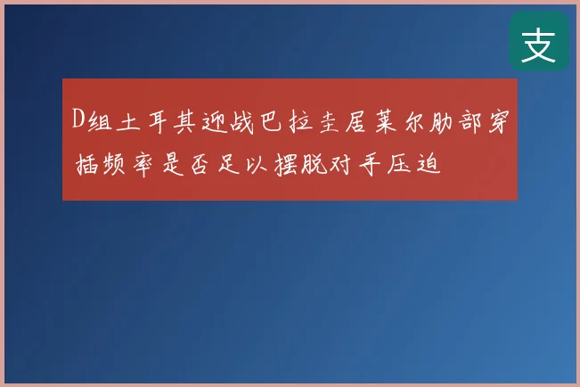 D组土耳其迎战巴拉圭居莱尔肋部穿插频率是否足以摆脱对手压迫